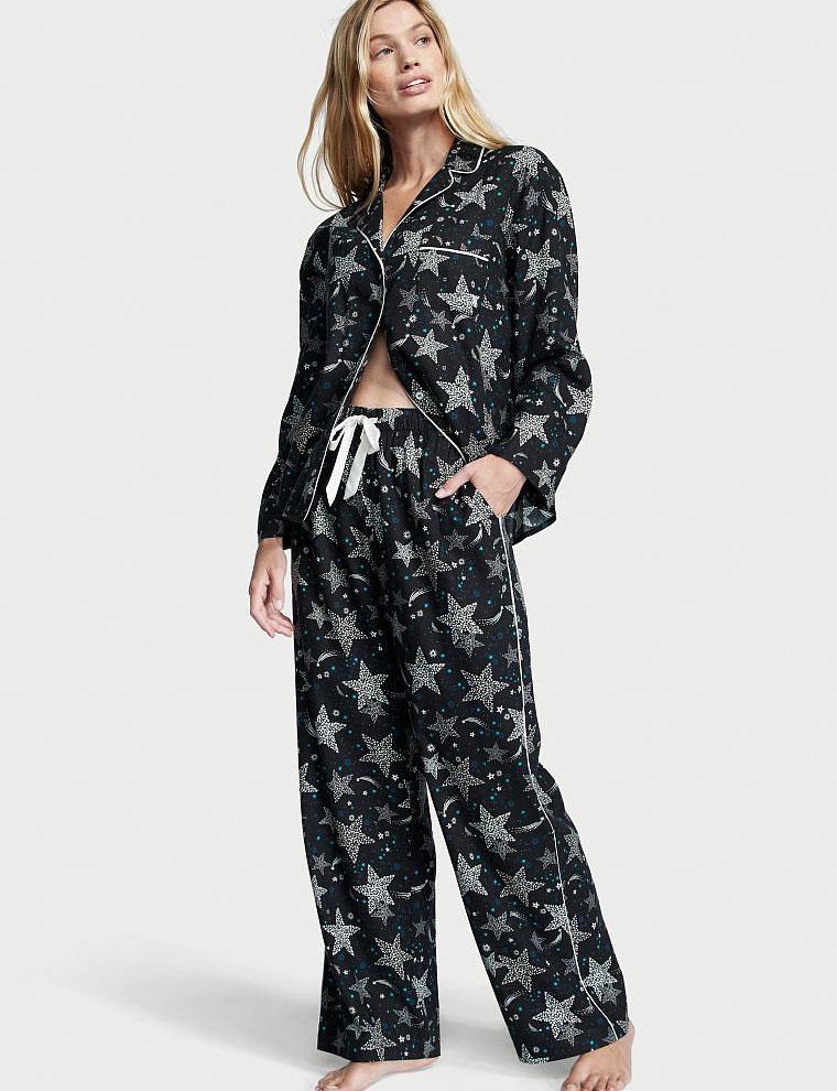 Піжама фланелева Victoria's Secret Flannel Long PJ Set XS Сірий (VS-011)