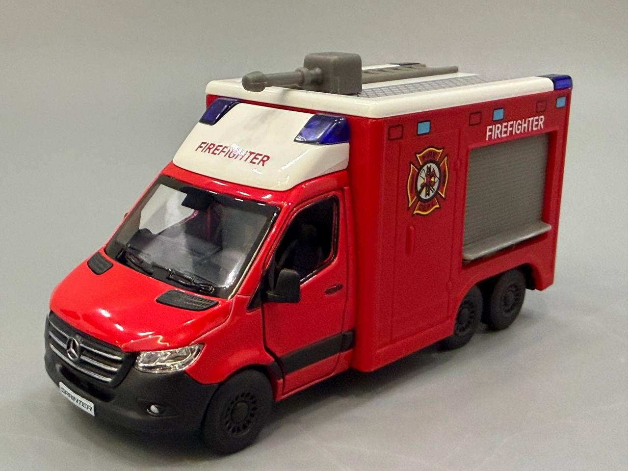 Машинка пожарная Kinsmart Mercedes-Benz Sprinter UPS инерционная 1:48 12 см Красный (KT5478W)