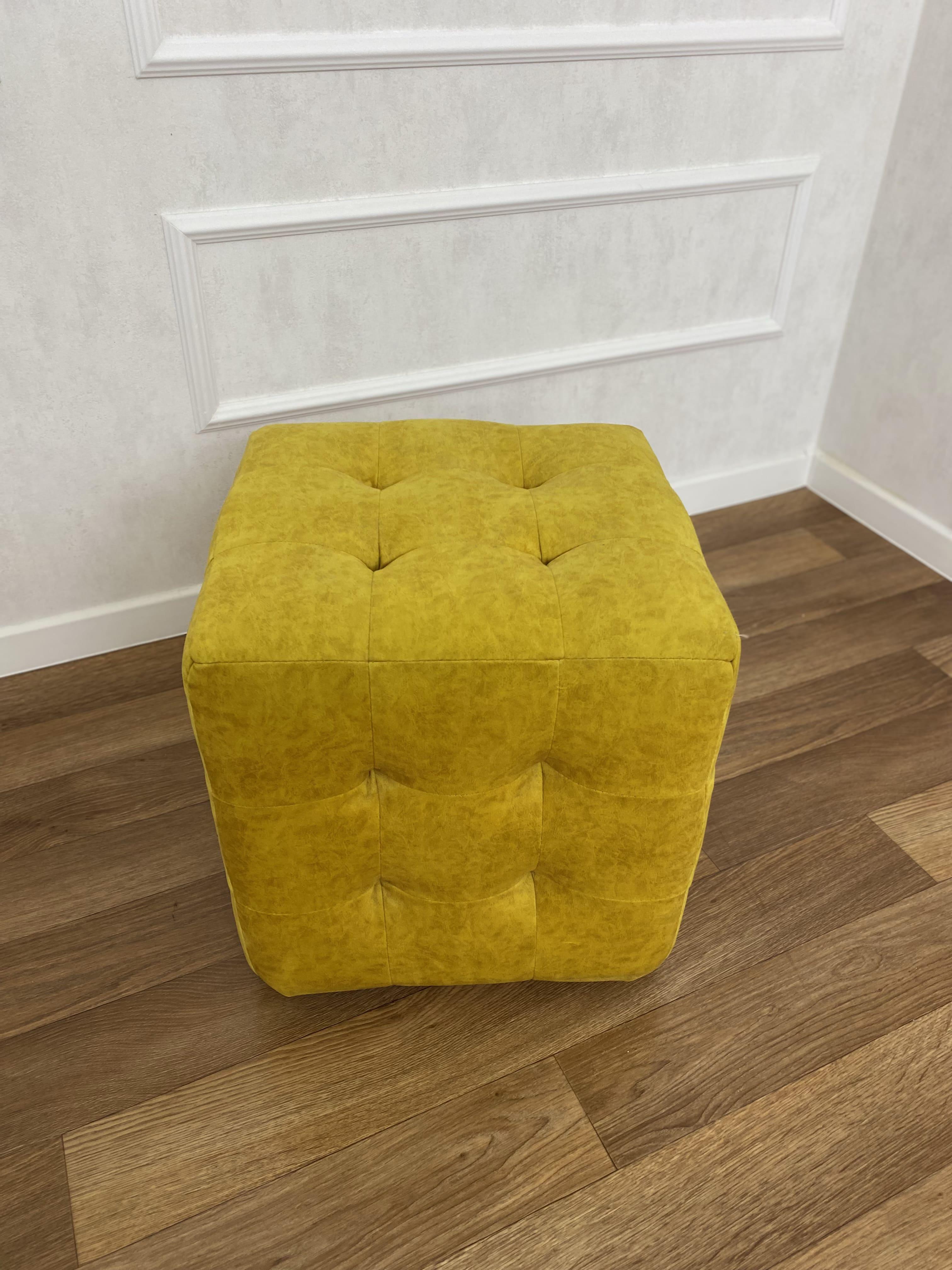 Пуф-банкетка Square м'який квадратний 45 см Жовтий - фото 4