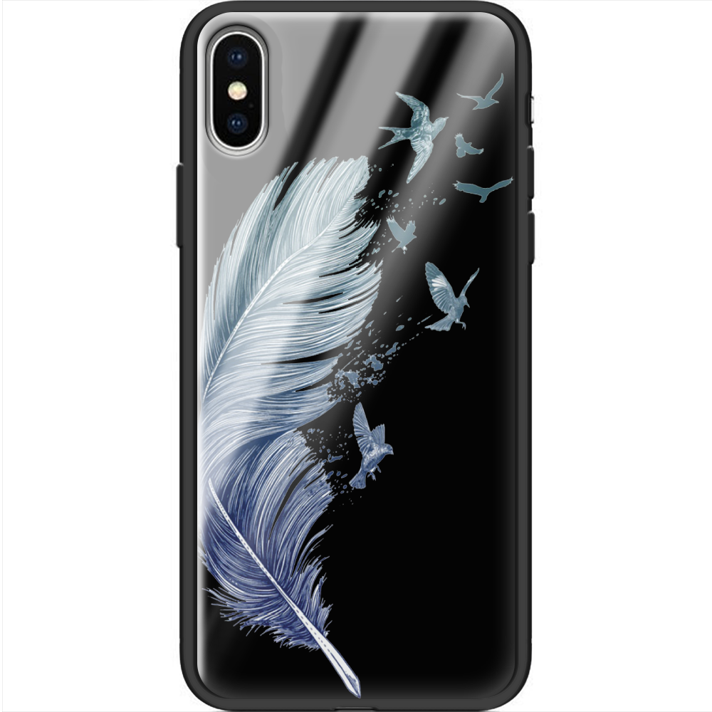 Чехол Boxface iPhone XS Feather Черный силикон со стеклом (35413-cc38-38330)