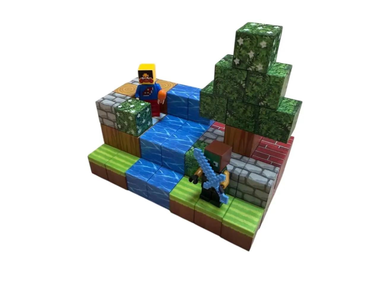 Конструктор магнитный Magnetic World Minecraft Ручей 2 фигурки/64 блока (М073) Конструктор магнитный Magnetic World Minecraft Ручей 2 фигурки/64 блока (М073)