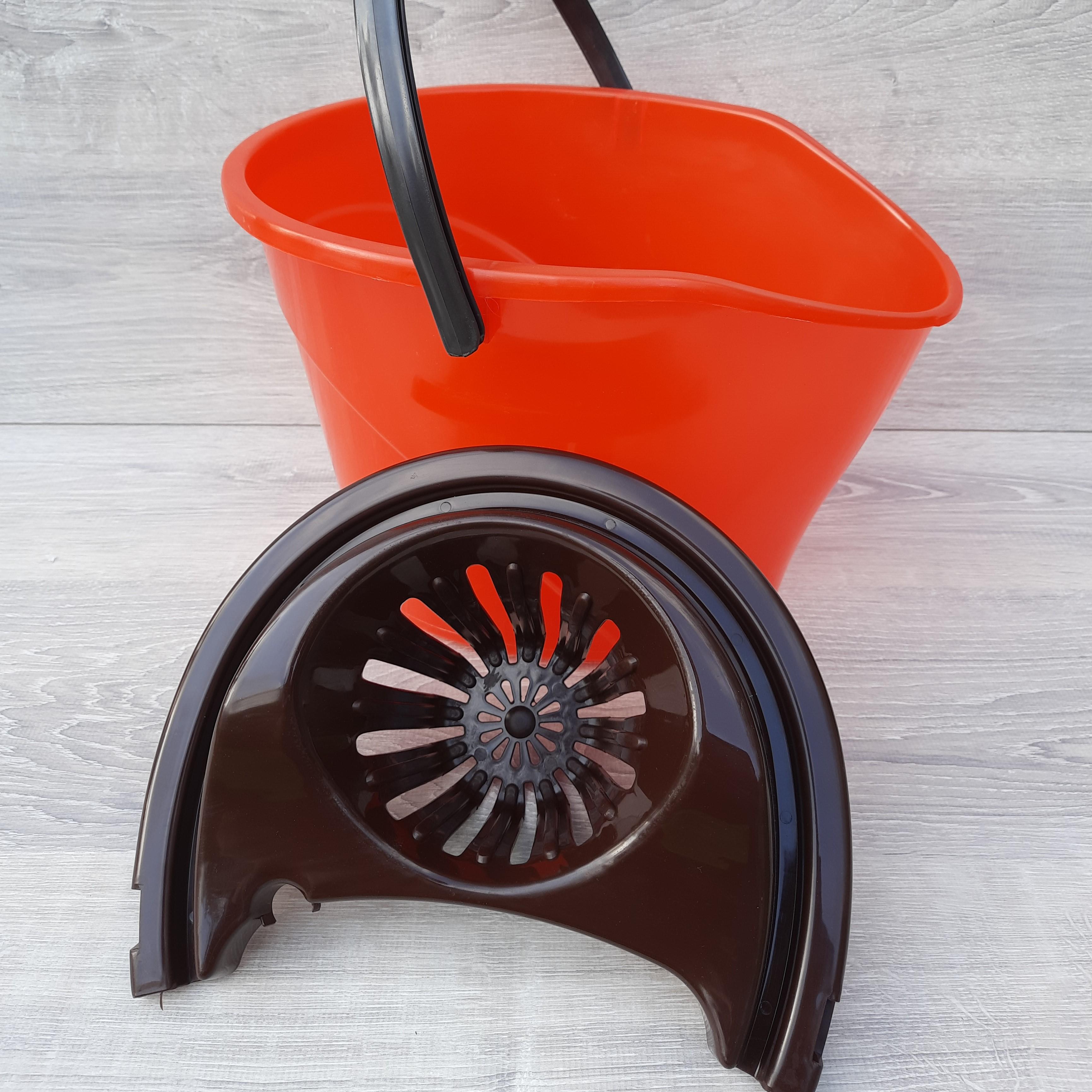 Ведро для уборки с отжимом для швабры 12 л Красный - фото 2