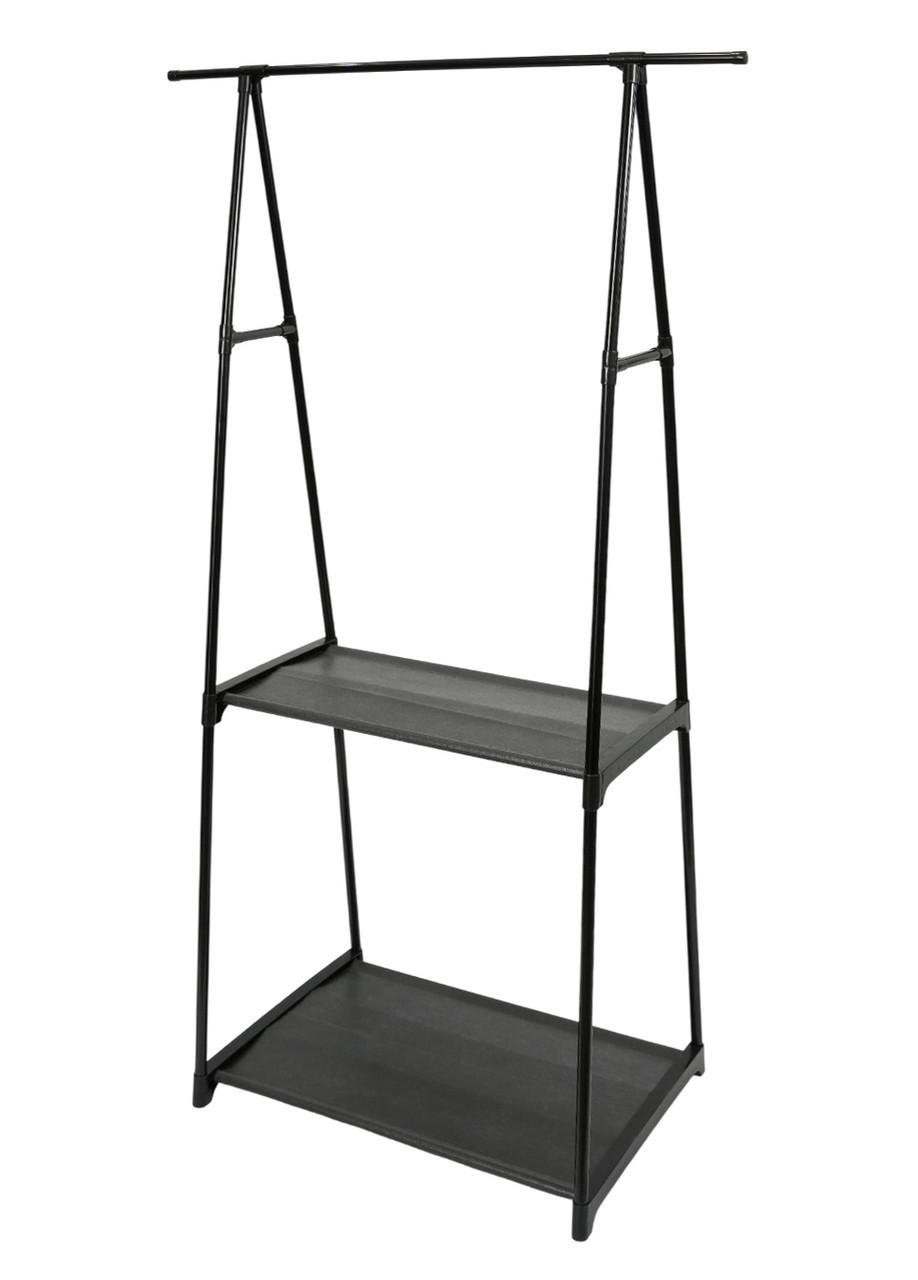 Вішалка для одягу с полицями на колесах Fabrika ROLL Чорний (FK-WH3013) Вішалка для одягу с полицями на колесах Fabrika ROLL Чорний (FK-WH3013)