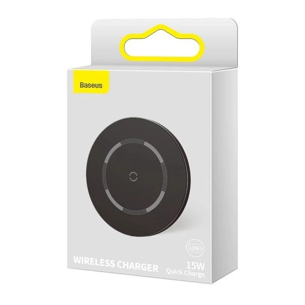 Зарядний пристрій бездротовий BASEUS Simple Magnetic Wireless Charger Швидка зарядка 15W Black (WXJK-E01) - фото 10