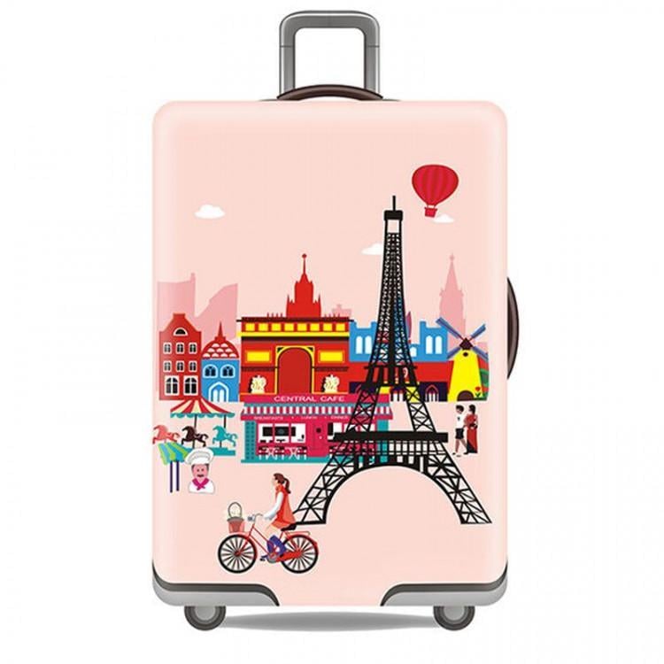 Чехол защитный Spring in Paris для чемодана с принтом плотный материал с вырезами под ручки S