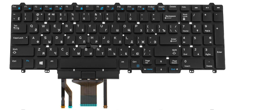 Клавіатура для ноутбука Dell Latitude 5580 з підсвічуванням клавіш клавіш матова (9FN93)