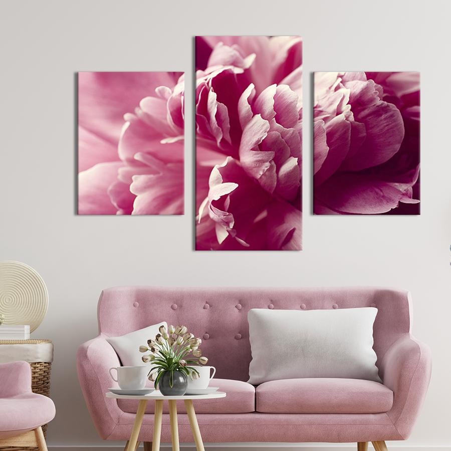 Модульная картина на холсте Триптих Пион необычной красоты 96x60 см (244-32)
