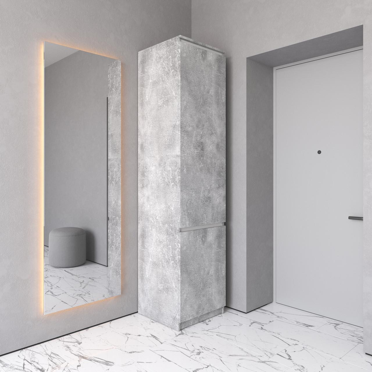 Шафа-пенал Вайс R-21 502х500х2110 мм Бетон/Білі планки (30771446)