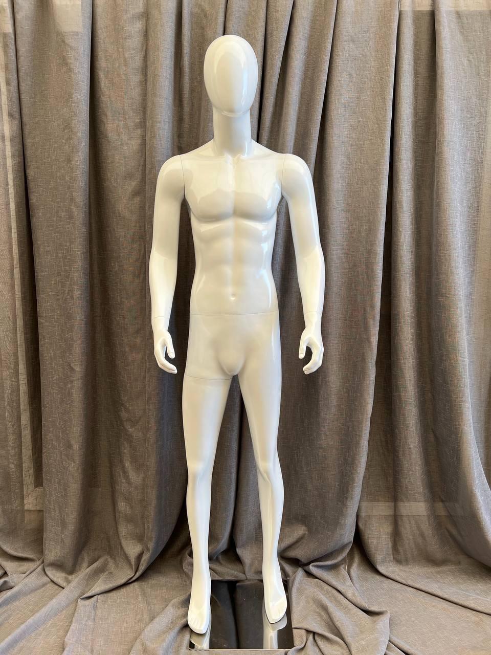 Манекен чоловічий Білий глянцевий