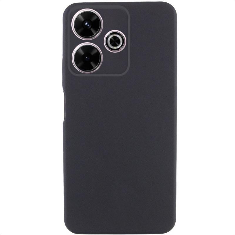 Противоударный чехол TPU GETMAN Liquid Silk Full Camera для Xiaomi Redmi 13 4G / Poco M6 4G Черный / Black