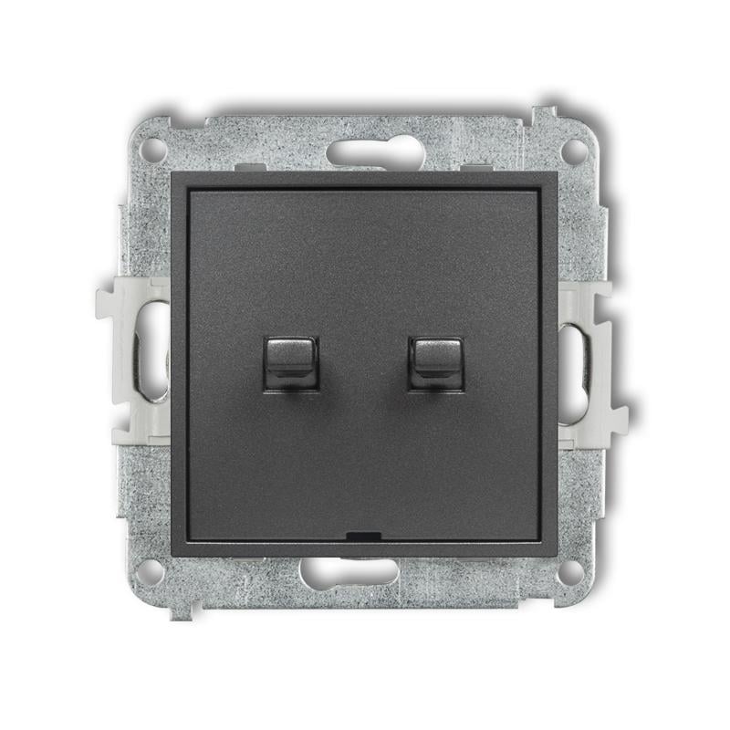 Выключатель 2-клавишный Karlik Mini американский Графитовый (11MWPUS-2) Выключатель 2-клавишный Karlik Mini американский Графитовый (11MWPUS-2)