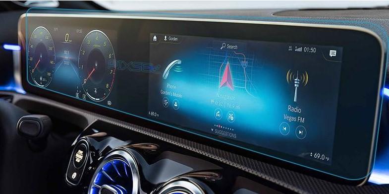 Стекло защитное Pixsel гибридный глянец на приборную панель Mercedes Benz GLB CLASS 24,7“ 2019