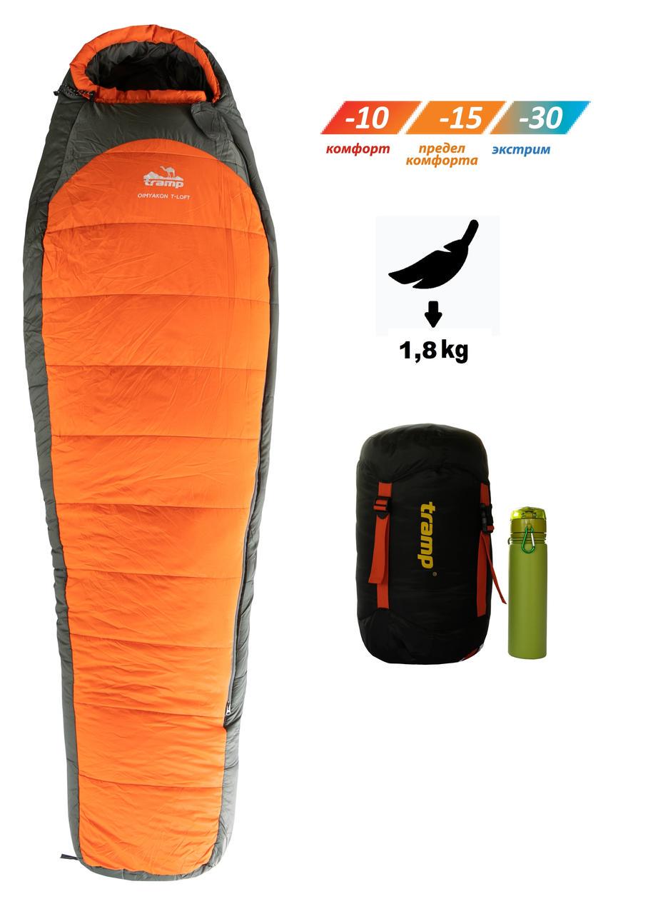 Спальный мешок Tramp Arctic Regular кокон левый 200х80-50 см Orange/Grey (UTRS-048R-L) - фото 2