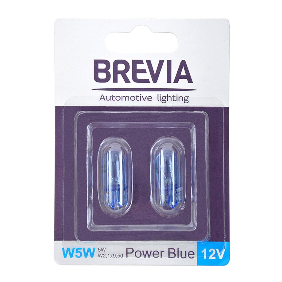 Лампа накаливания Brevia W5W 12V 5W W2, 1x9, 5d B2 2 шт. Blue (4081)