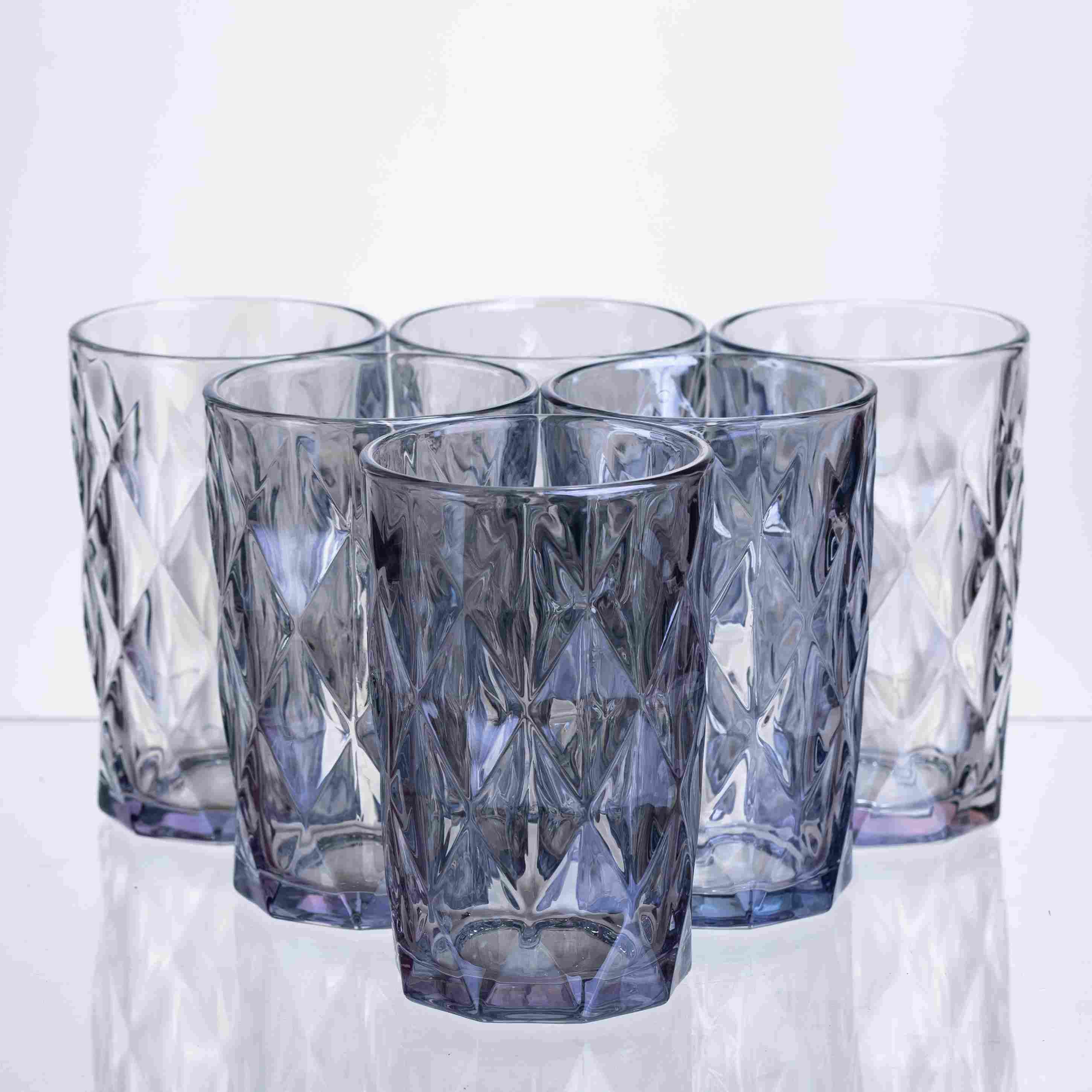 Набір склянок Diamond Blue 6 шт. по 300 мл Прозорий (HP-19-276)