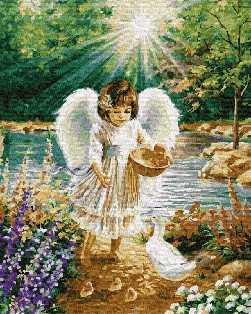 Картина по номерам Brushme GX26532 Ангел с уточкой 40x50 см (1313348820)