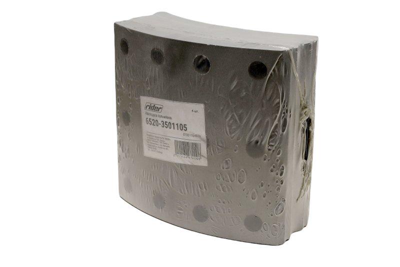 Накладка тормозов Rider 6520-3501105-01 КАМАЗ-6520 евро r0 15/18 с заклепками