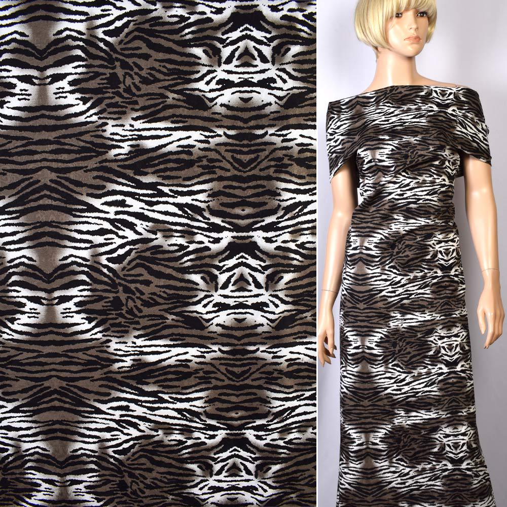 Ткань коттон-жаккард ширина 150 см Коричневый (11831.001) - фото 2 Ткань коттон-жаккард ширина 150 см Коричневый (11831.001) - фото 2