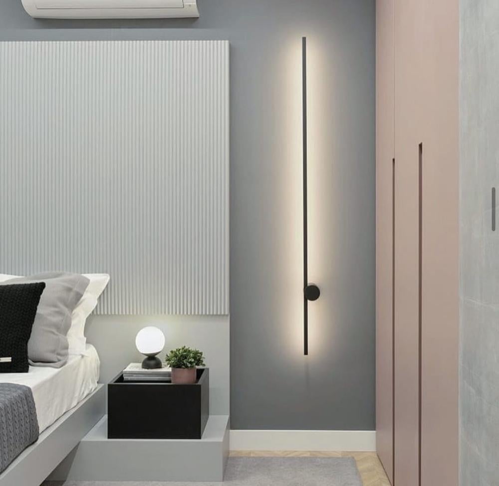 Светильник Line.F в черном каркасе линейный настенный 100 см (505_743)