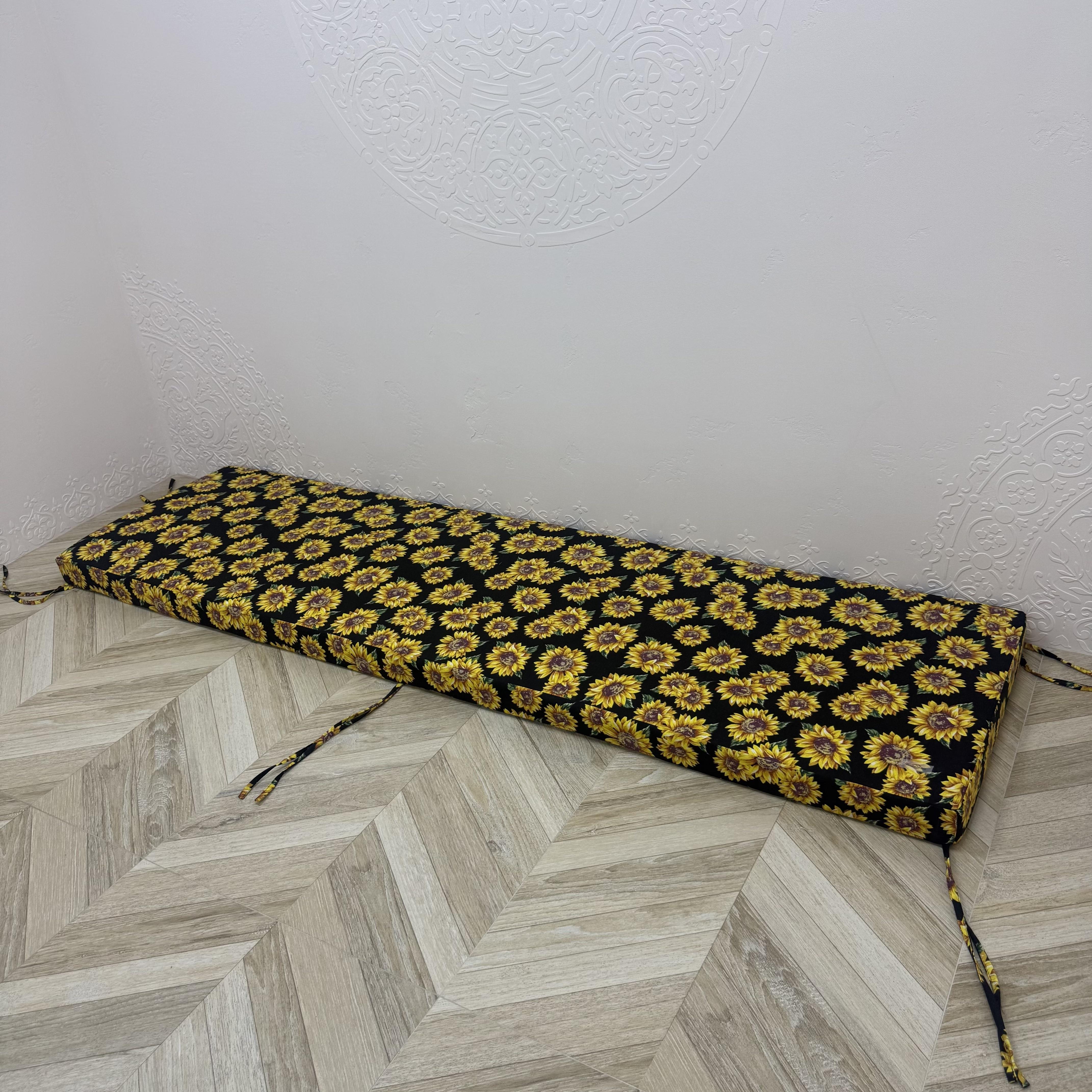 Матрас Comfort Home Sunflowers на подоконники/каркасы/поддоны/садовая мебель панама 120х40х5 см
