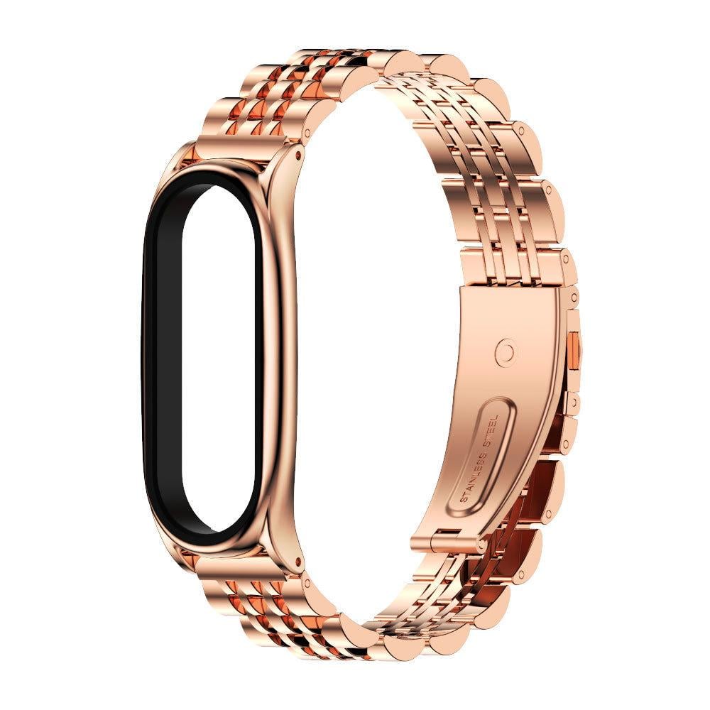 Ремешок для фитнес-браслетов MiJobs Youth Plus металлический для Xiaomi Mi Band 5/6 Золотой/Розовый (2560P)