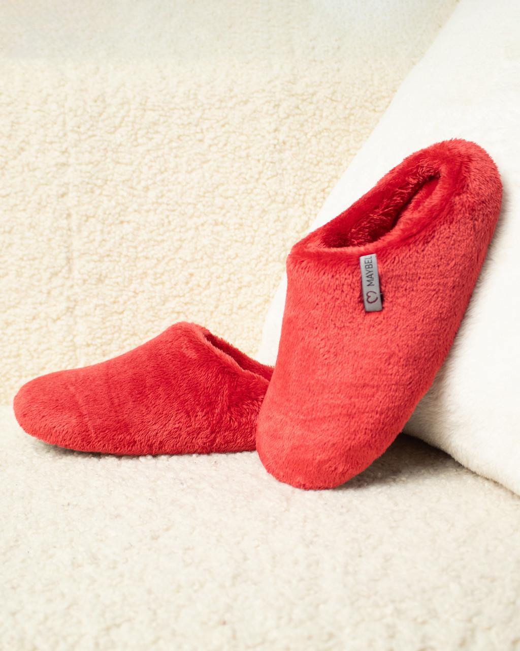 Тапочки домашние махровые закрытые утепленные Красный (2140835957)