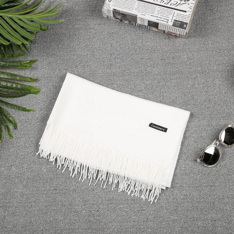 Шарф палантин Cashmere 200х70 см Білий - фото 4