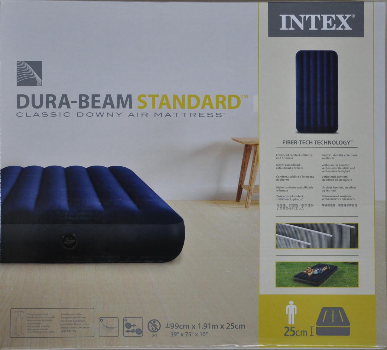 Надувний матрац односпальний Intex 64757 з набором латок 6 шт. 99х191х25 см (2472511808) - фото 2 Надувний матрац односпальний Intex 64757 з набором латок 6 шт. 99х191х25 см (2472511808) - фото 2