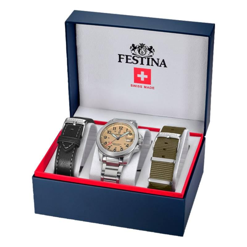 Наручные часы мужские Festina Field Watches Swiss Made F20081/1 с 2 ремешками