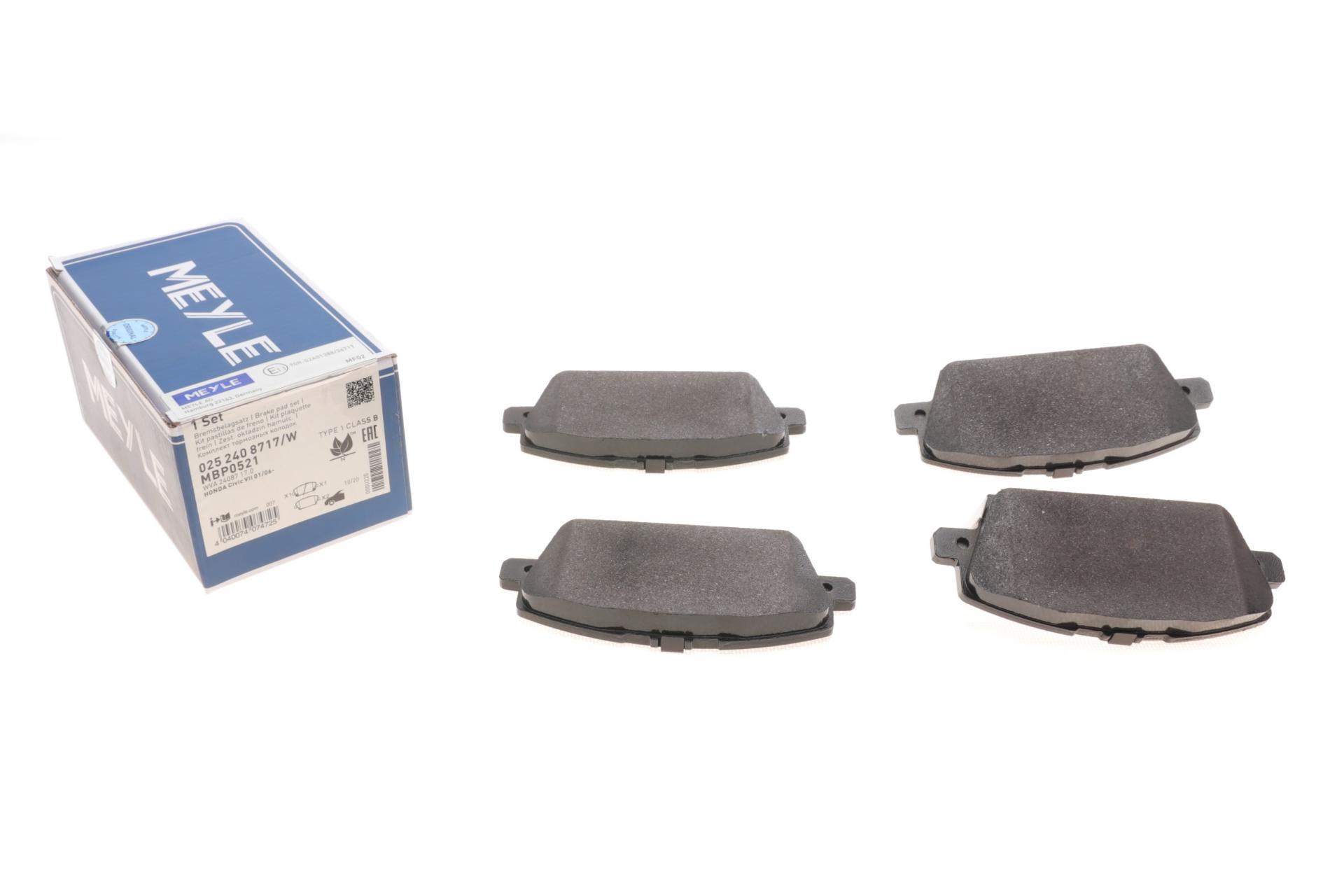 Колодки тормозные передние Meyle Honda Civic VIII 05- Hatchback (025 240 8717/W MEYLE)