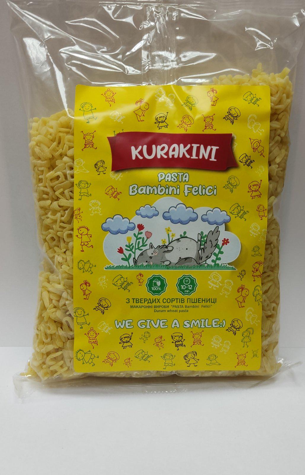 Макаронні вироби Alfabeto Pasta Bambini Felici (TM KURAKINI) з твердих сортів пшениці 20 шт./10.00 кг