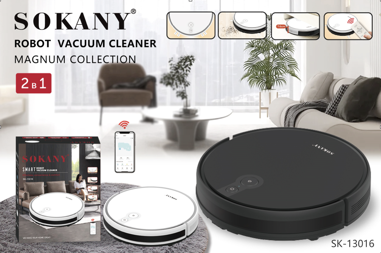 Робот-пилосос Sokany SK13016W Білий (3980) - фото 25 Робот-пилосос Sokany SK13016W Білий (3980) - фото 25