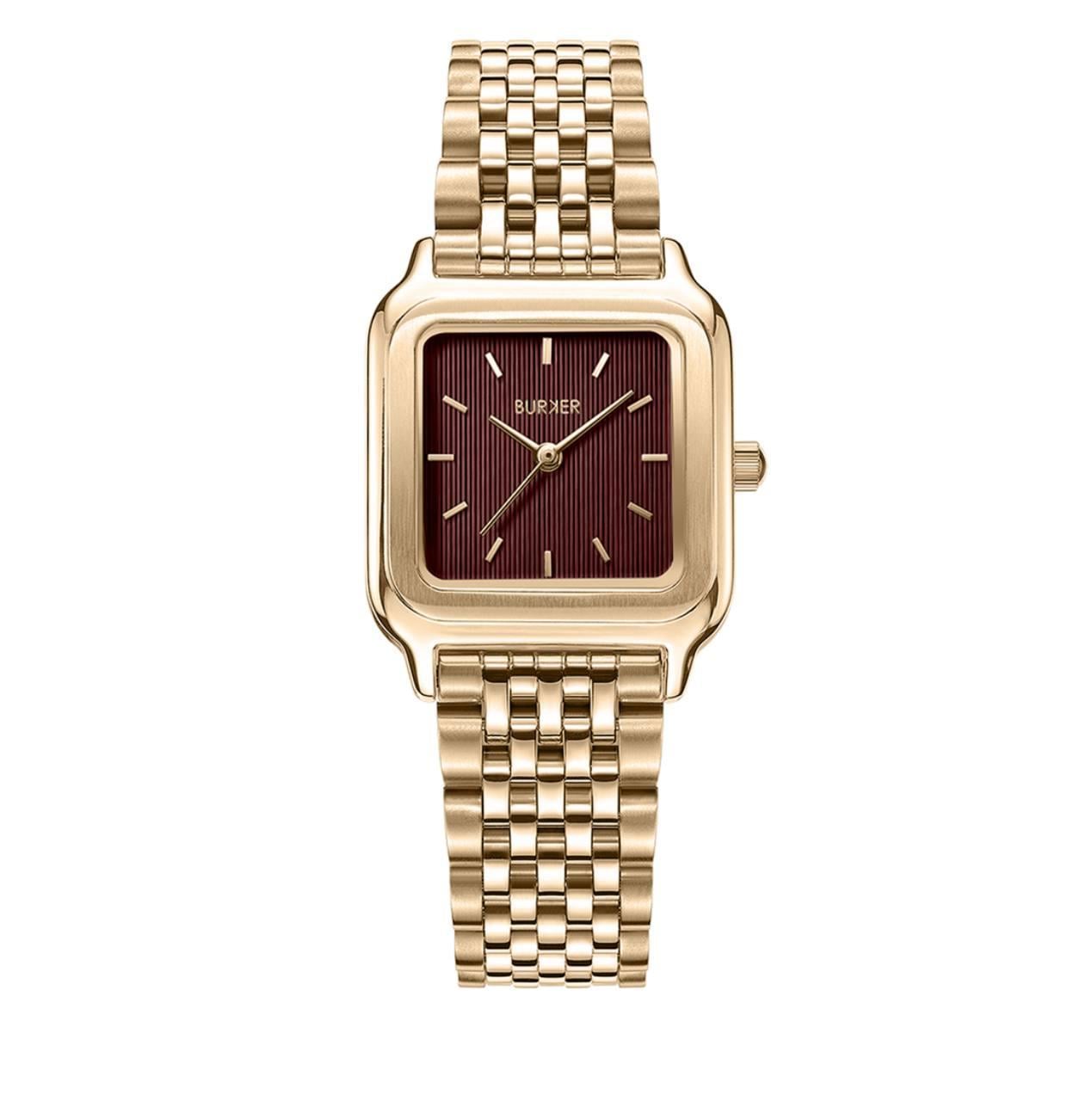 Наручные часы женские Burker Macy Gold/Burgundy (38427273)