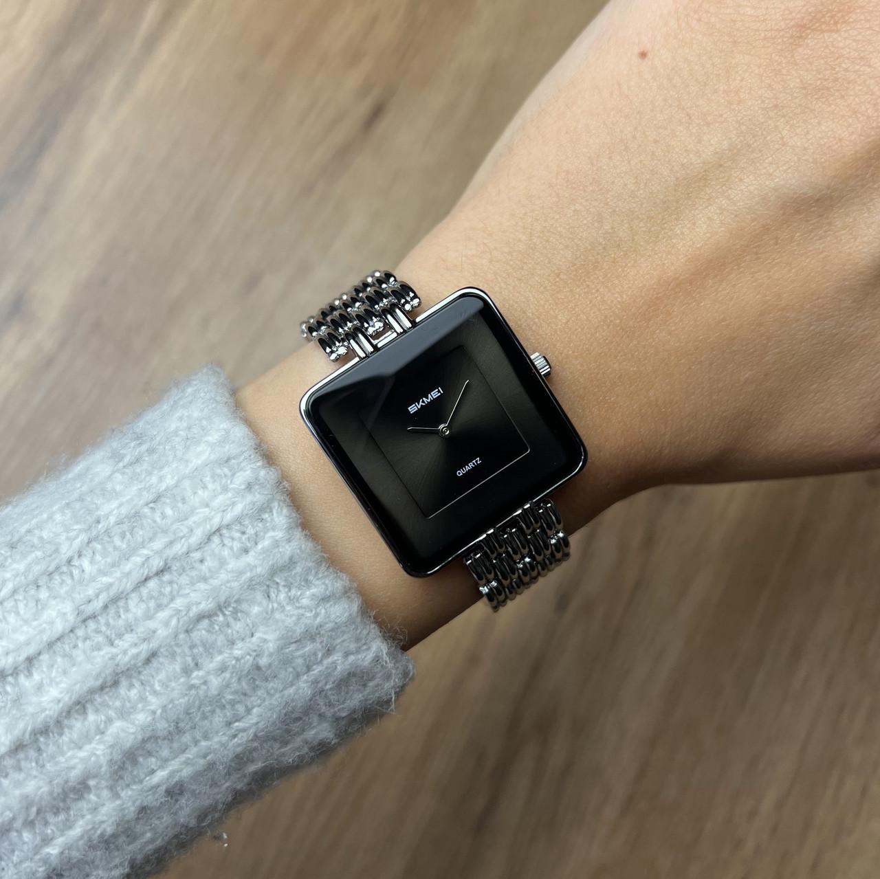 Годинник жіночий металевий Skmei Сріблястий/Чорний (z060-2) - фото 2 Годинник жіночий металевий Skmei Сріблястий/Чорний (z060-2) - фото 2