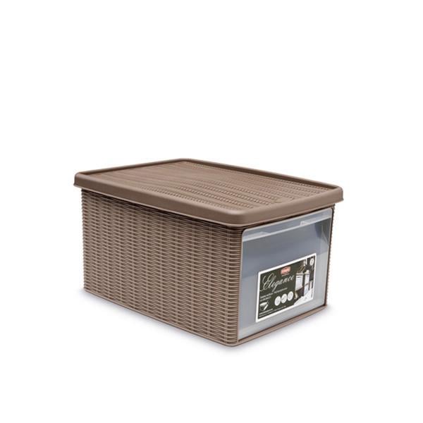 Коробка для хранения вещей Stefanplast Elegance с фронтальной дверцей 15 л 39х29х21 см Коричневый (30002)