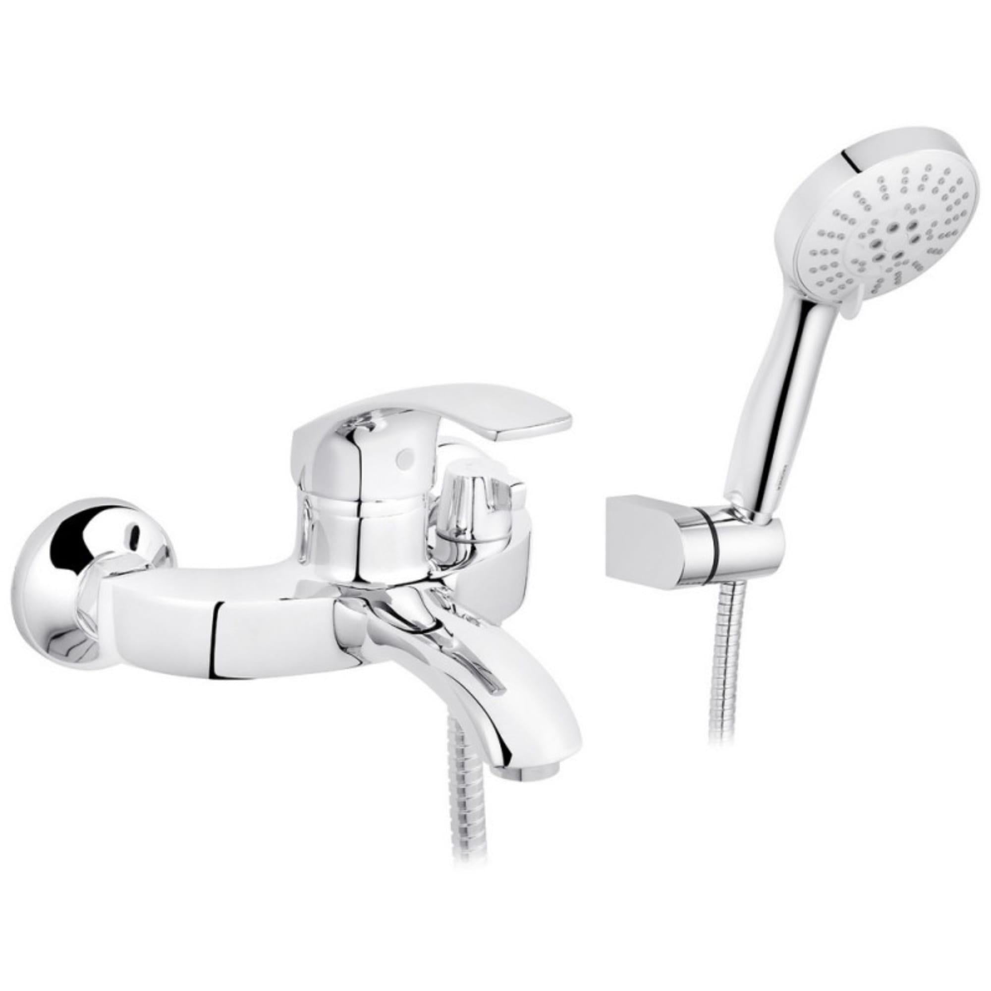 Смеситель для ванны Kroner KRP Konstante C060 однорычажный с ручной лейкой Хром (CV023589)