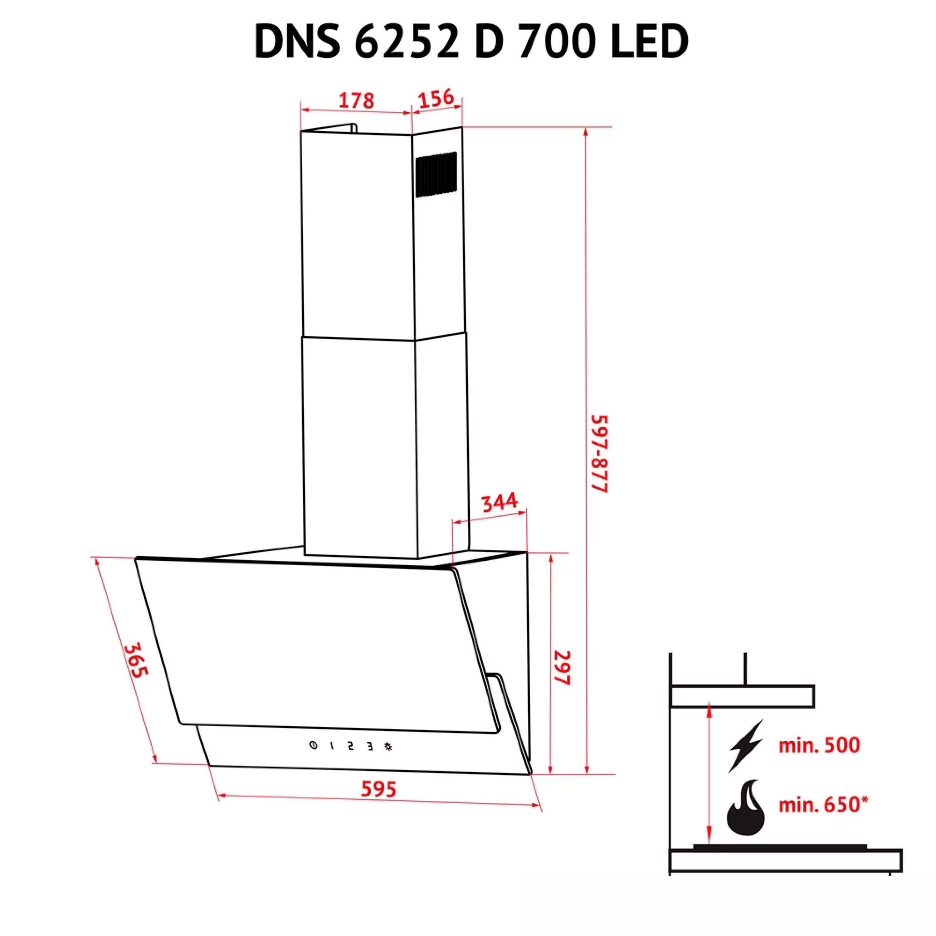 Вытяжка PERFELLI DNS 6252 D 700 BL LED - фото 13