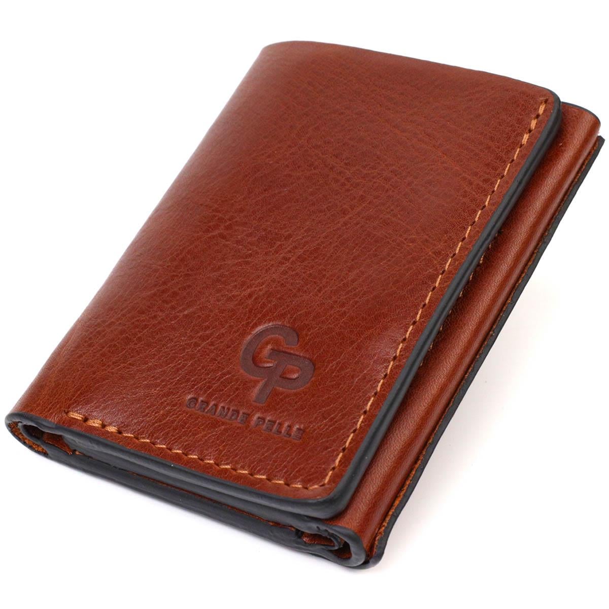 Кошелек мужской Grande Pelle Men Wallet 16786 Коричневый (56346)