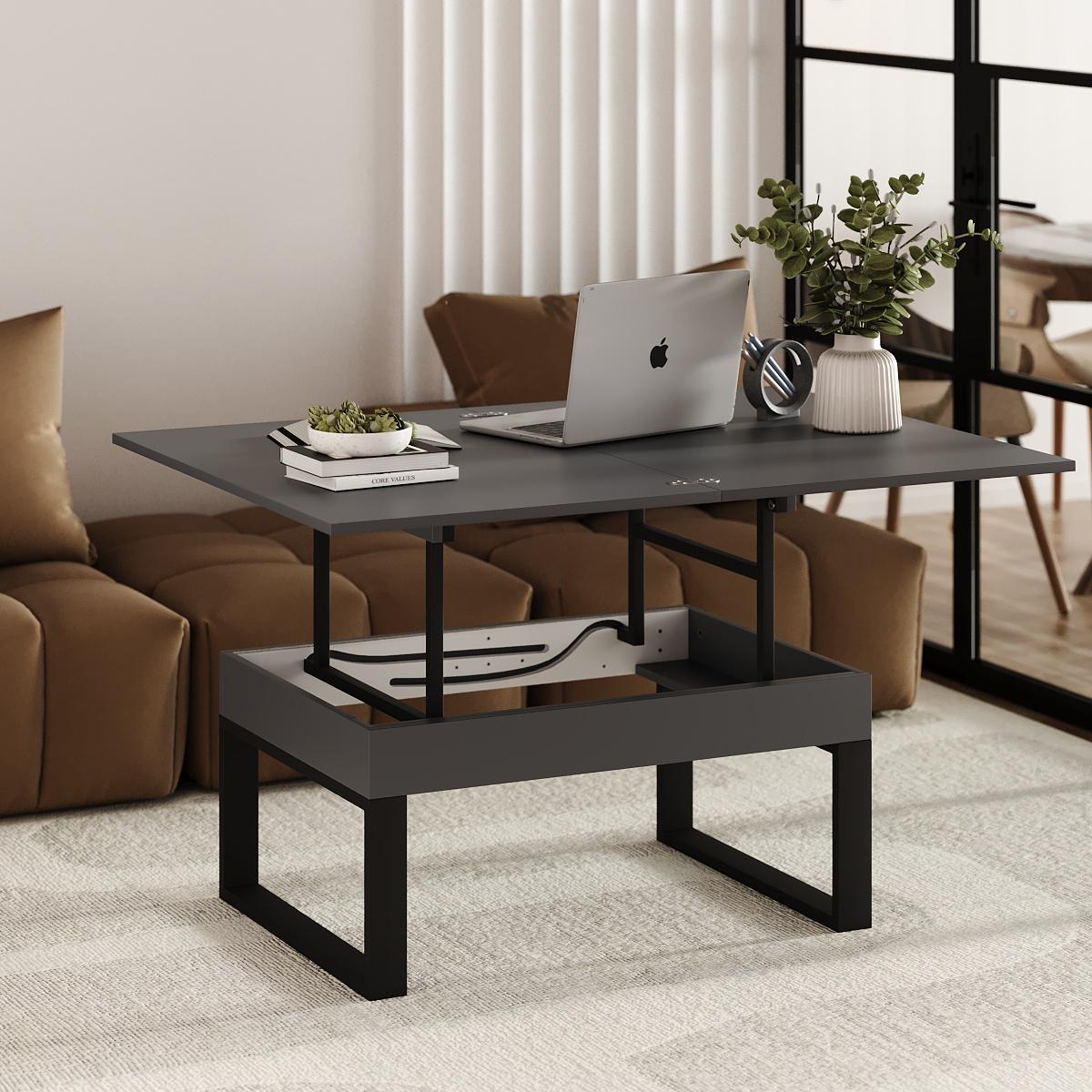 Журнальный стол-трансформер S-Fly 880x466x600 мм Графит серый (TB33070000030) - фото 3 Журнальный стол-трансформер S-Fly 880x466x600 мм Графит серый (TB33070000030) - фото 3