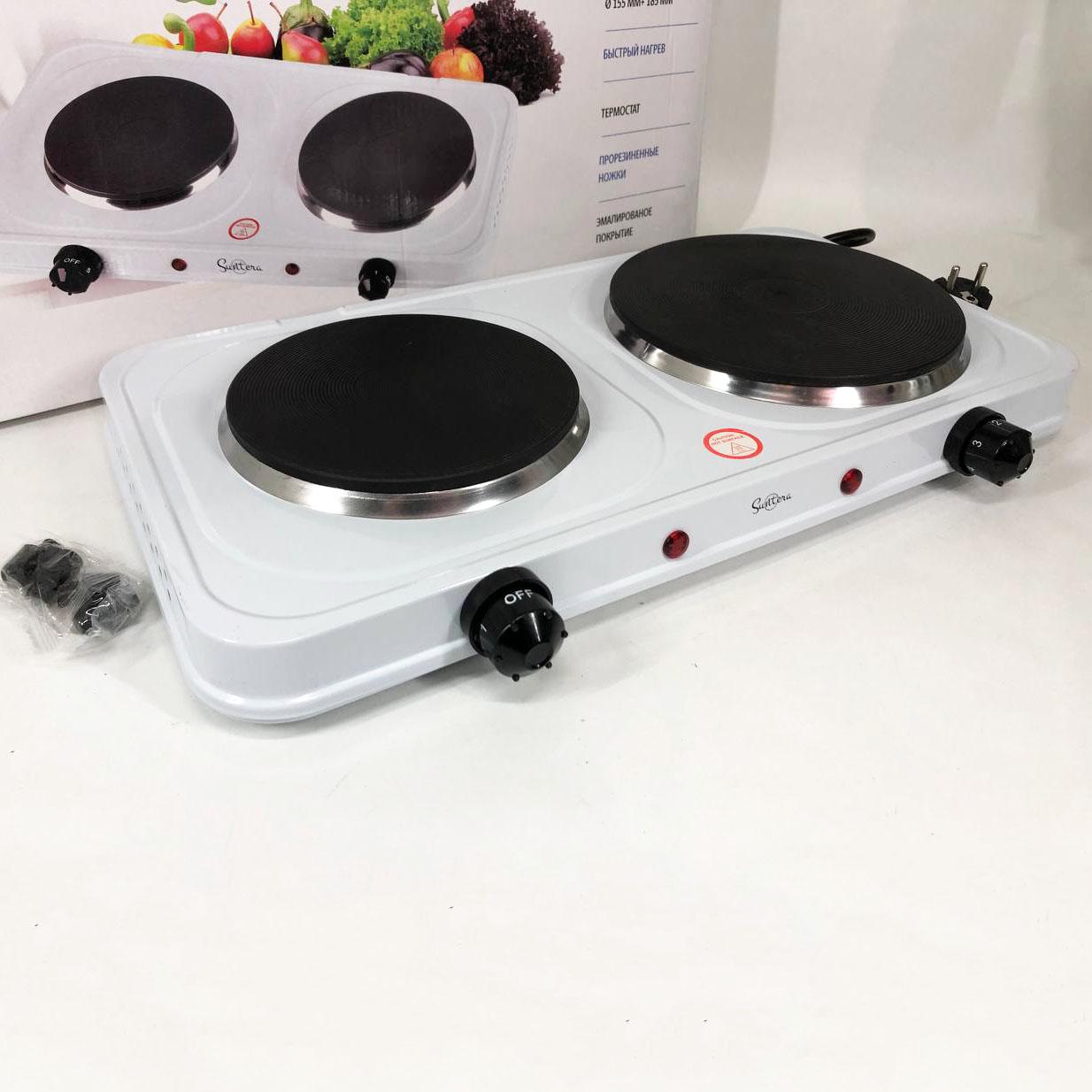 Плитка електрична Suntera 2500W Білий (DP-1935B) - фото 4 Плитка електрична Suntera 2500W Білий (DP-1935B) - фото 4