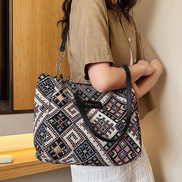 Женская сумка с этническим принтом с длинными ручками-цепочками 26×27×10 см (L00117-1) - фото 4 Женская сумка с этническим принтом с длинными ручками-цепочками 26×27×10 см (L00117-1) - фото 4