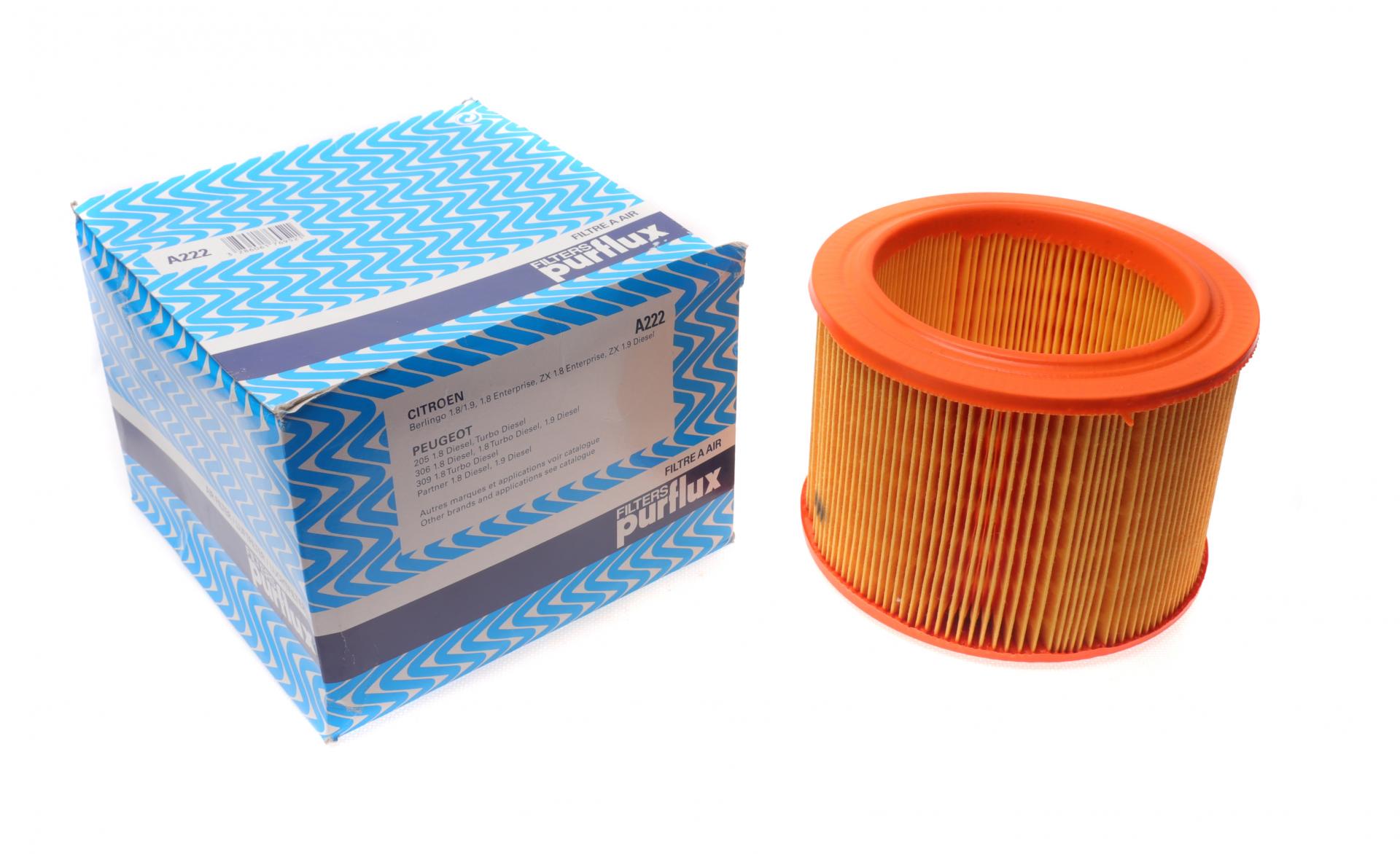 Фильтр воздушный PURFLUX для Citroen Berlingo/Peugeot Partner 1,8/1,9D 96- (A222)