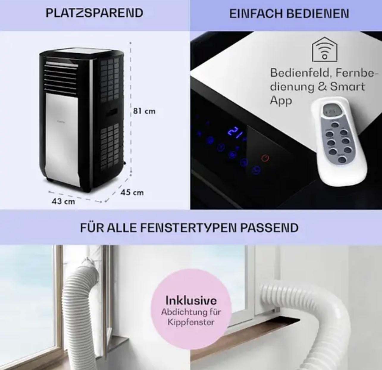 Кондиционер мобильный KLARSTEIN Max Breeze Smart 15000 БТЭ/час 4,4 кВт 95 м2 Черный (10035742) - фото 5 Кондиционер мобильный KLARSTEIN Max Breeze Smart 15000 БТЭ/час 4,4 кВт 95 м2 Черный (10035742) - фото 5