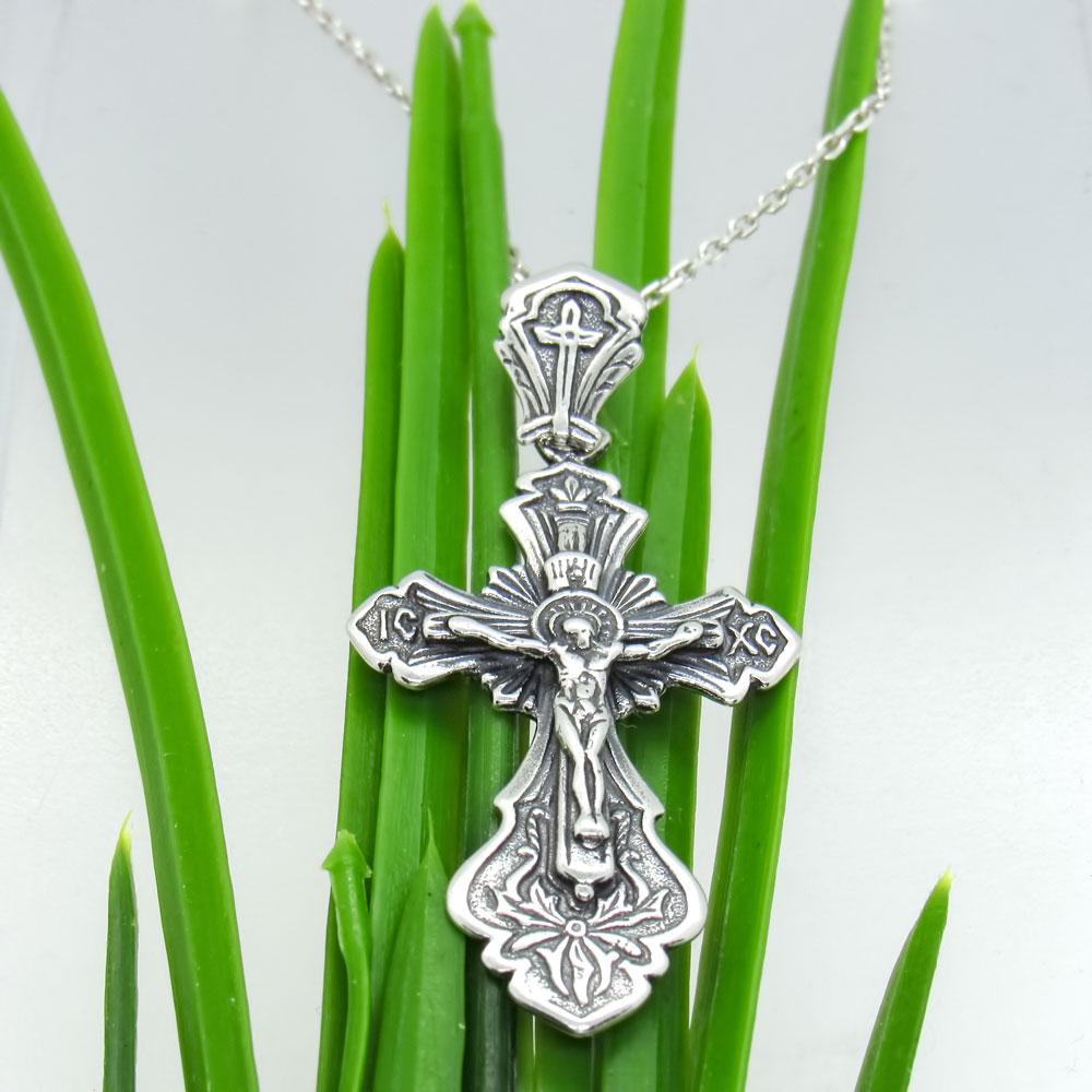 Срібний християнський підвіс Хрестик 10 (1137360822) - фото 4 Срібний християнський підвіс Хрестик 10 (1137360822) - фото 4