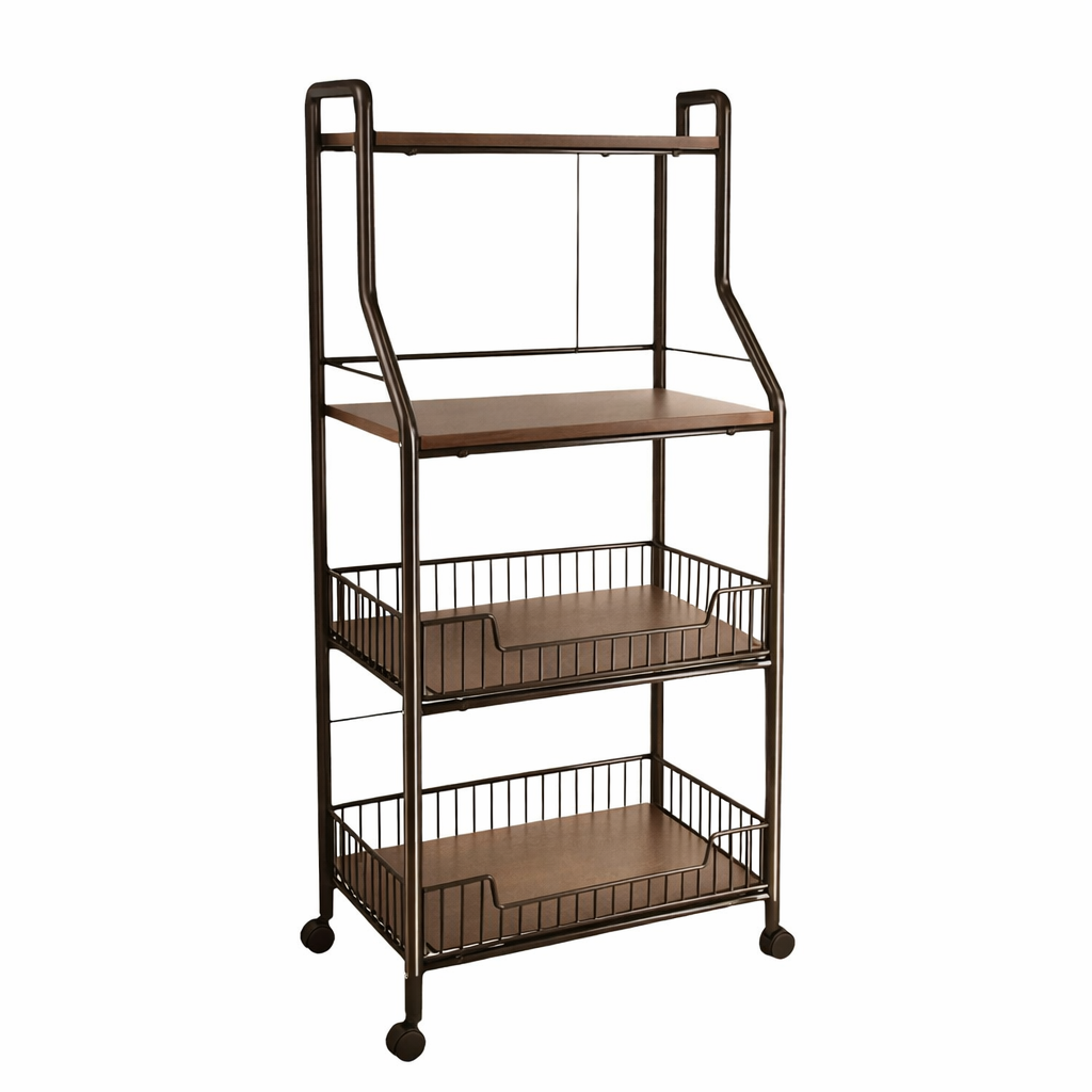 Полка на колесах M50213-M 56х35х125 см Темно-коричневый (33352847) Полка на колесах M50213-M 56х35х125 см Темно-коричневый (33352847)