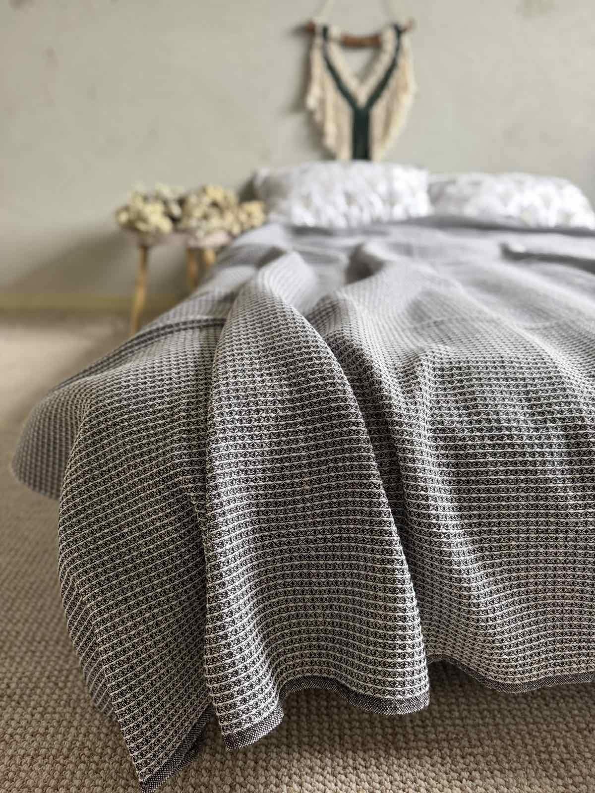 Простирадло вафельне ZEINTEX бавовняне 200х220 см Коричневий (26417524) - фото 4