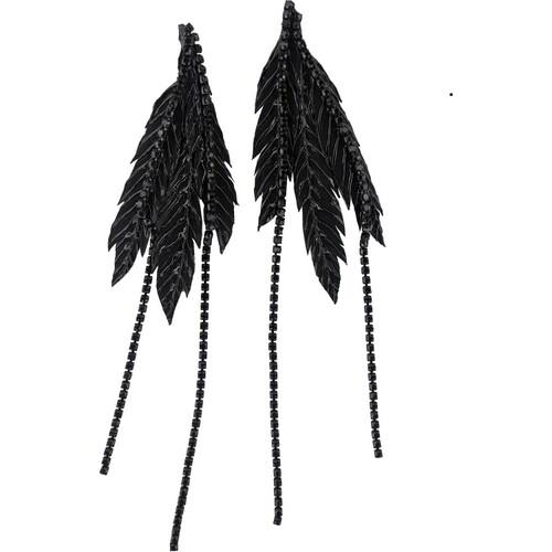 Сережки Черная Птица Seta Decor 23-572BLK