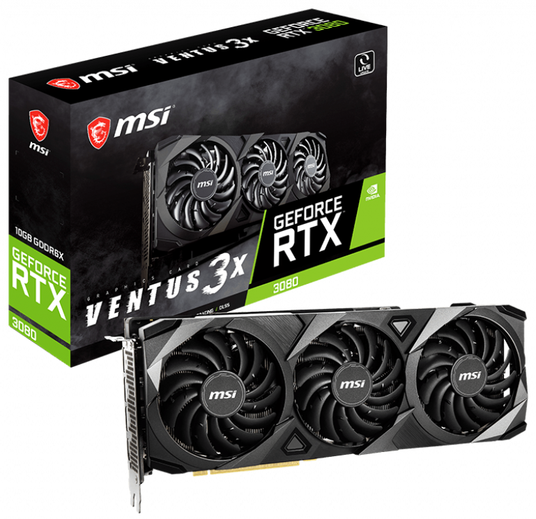 Видеокарта MSI GeForce RTX 3080 VENTUS 3X 10G OC (21617400)