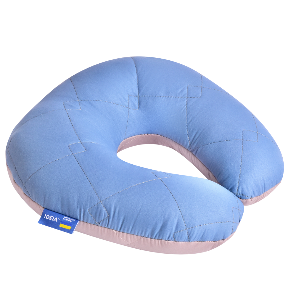 Подушка дорожня рогалик IDEIA Travel антиалергенна 32х32 см Джинс (22795)