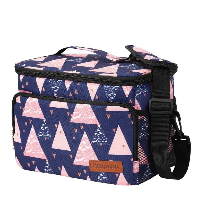 Сумка-холодильник для еды и напитков с ручкой и боковыми карманами Geometric 9,5 л (406892)